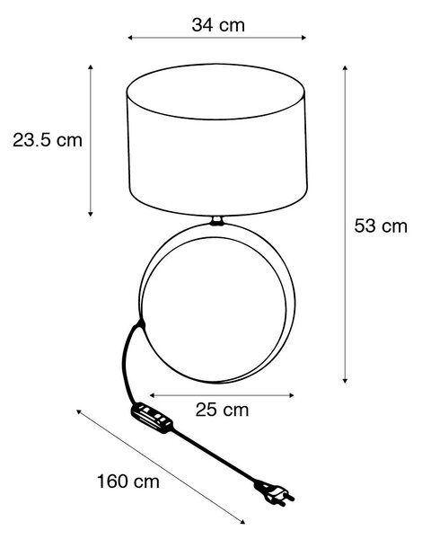 Lampă de masă rustică din bronz cu negru 53 cm - Kygo