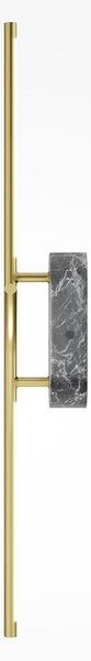 Maytoni Aplică LED RENAISSANCE, alamă/marmură, înălțime 63 cm, 2 fl., Auriu / Alamă, Camera de zi / sufragerie, Metal, Modern