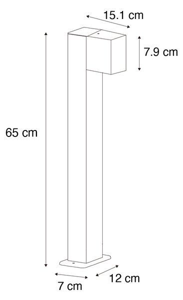 Lampă inteligentă de exterior antracit 65 cm IP44 incl. WiFi GU10 - Baleno