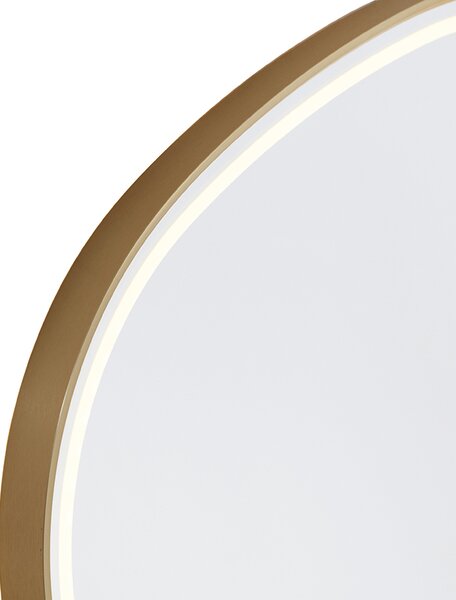 Oglinda de baie aurie cu LED cu dimmer oval - Miral