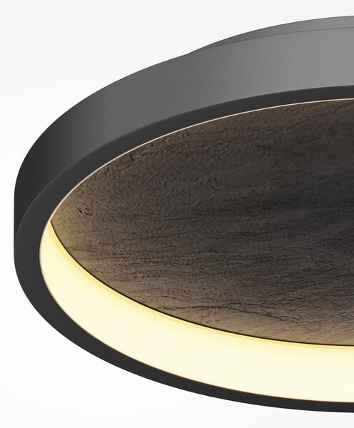 Maytoni Plafonieră LED Orign, Ø 41 cm, negru, metal/piatră, Negru, Camera de zi / sufragerie, Metal, Modern