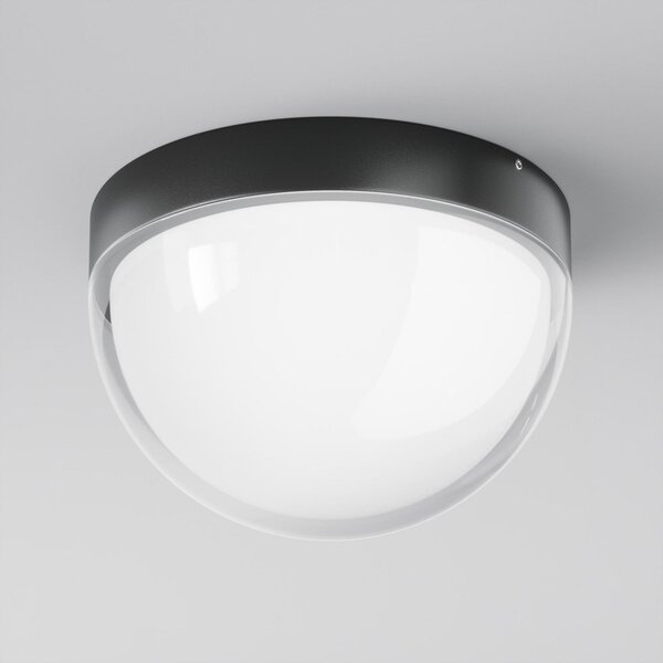 Maytoni Lampă LED pentru exterior Mon, grafit, Ø 18 cm, IP65, 3.000K, Negru, Aluminiu, Modern