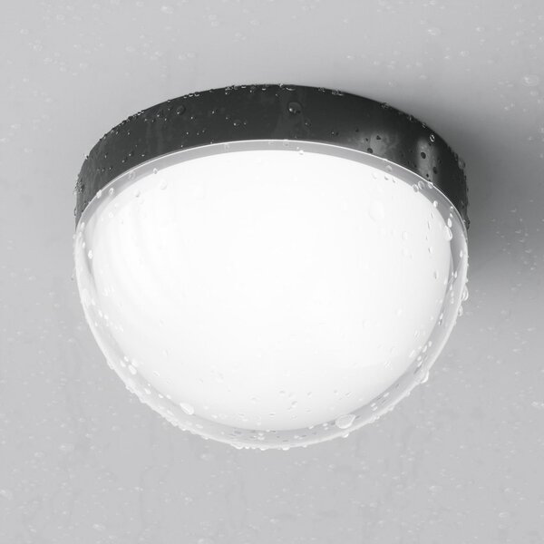 Maytoni Lampă LED pentru exterior Mon, grafit, Ø 18 cm, IP65, 3.000K, Negru, Aluminiu, Modern