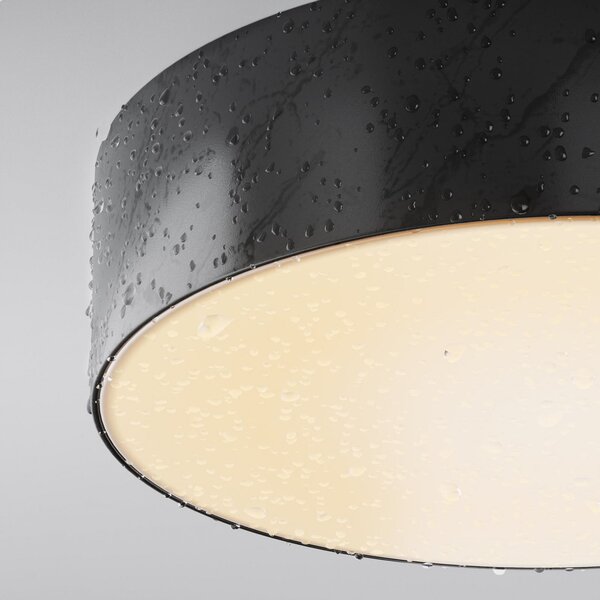 Maytoni Lampă LED pentru exterior Zon, negru, Ø 22 cm, 3.000 K metal, Negru, Aluminiu, Modern