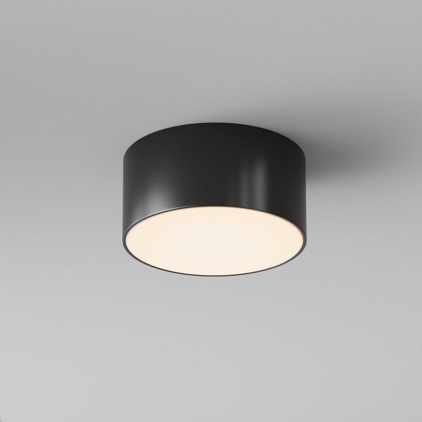 Maytoni Lampă LED pentru tavan exterior Zon, negru, Ø 12 cm, 3.000 K metal, Negru, Aluminiu, Modern
