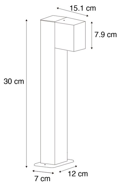 Lampă de exterior industrială în picioare antracit 30 cm IP44 - Baleno