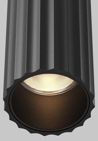 Maytoni Aplică de perete LED Calipso, negru, înălțime 49 cm, metal, 4 becuri., Negru, Camera de zi / sufragerie, Aluminiu, Modern
