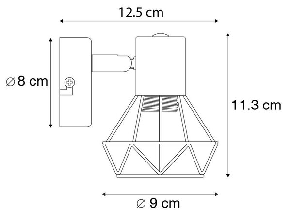 Spotlight inteligent negru, rotativ și înclinabil, inclus WiFi P45 - Mosh