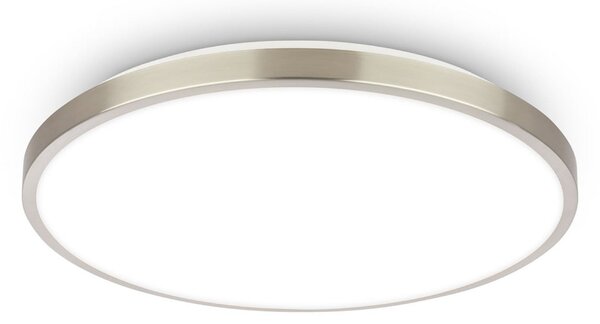 Briloner Plafonieră LED Kaida nichel mat, Ø 30 cm, EEK A, 4.000 K, Metalic, Studiu / Birou, Metal
