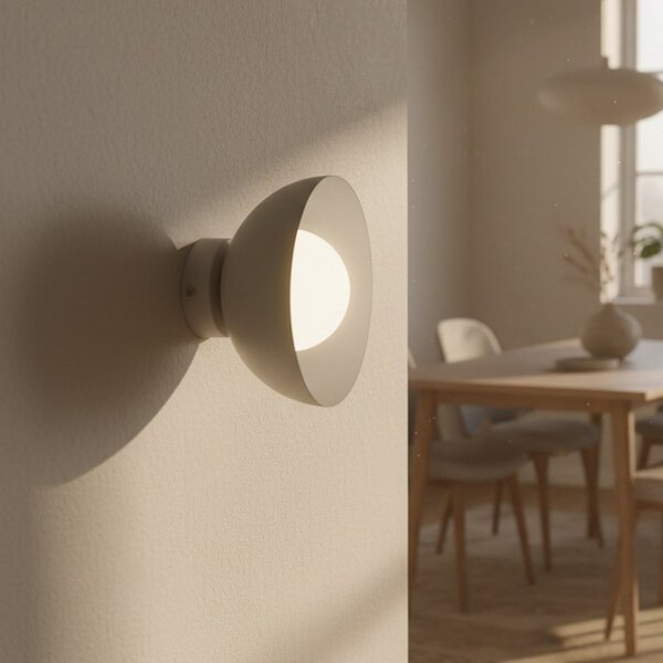 EMIBIG LIGHTING Aplică Bibi K1, bej, oțel/sticlă, Ø 18 cm, reglabil, Bej, Camera de zi / sufragerie, Metal, Modern