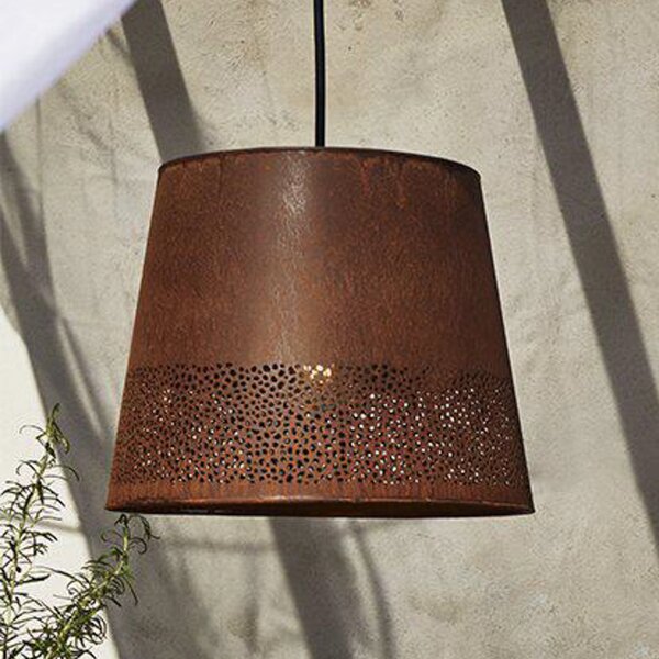 PR Home Lampă suspendată Corta, culoare ruginiu, ștecher, Ø 38 cm, E27, Maro / Rugină, Camera de zi / sufragerie, Metal, Design industrial