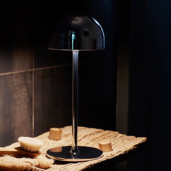 Sirius Lampa de masă cu LED și baterie Tim, culoare nichel, înălțime 30 cm, IP54, Metalic, Camera de zi / sufragerie, Metal, Modern