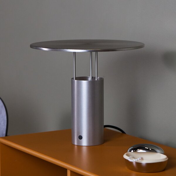 Piet Hein Lampa de masă LED Tempel280, argintiu, înălțime 24,5 cm, reglabil, Metalic, dormitor, Aluminiu, Design