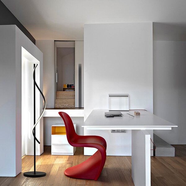 Schuller Valencia Lampadar LED Boa, înălțime 170 cm, negru, metal, Negru, Camera de zi / sufragerie, Aluminiu, Modern