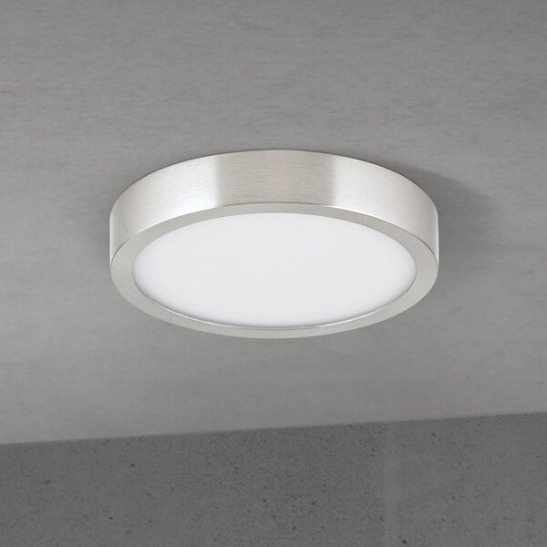 ORION Plafonieră LED pentru tavan Disc, culoare nichel satinat, Ø 14 cm, CCT, reglabil, Metalic, Camera de zi / sufragerie, Aluminiu, Modern