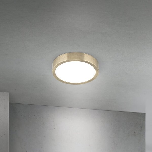 ORION Plafonieră LED Disc, culoare alamă antică, Ø 14 cm, CCT, reglabil, Bronz / Alamă Veche, Camera de zi / sufragerie, Aluminiu, Modern