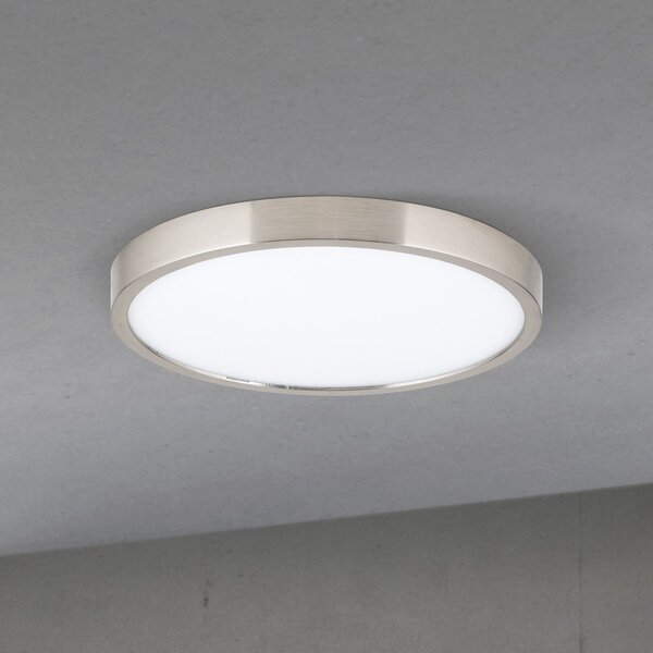 ORION Plafonieră LED pentru tavan Disc, culoare nichel satinat, Ø 24 cm, CCT, reglabil, Metalic, Camera de zi / sufragerie, Aluminiu, Modern