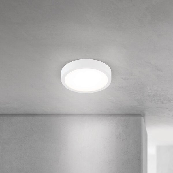 ORION Plafonieră LED pentru tavan Disc, albă Ø 14 cm, CCT, metal/plastic, reglabil, Alb, Camera de zi / sufragerie, Aluminiu, Modern