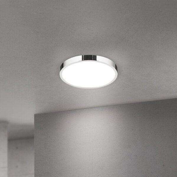 ORION Plafonieră LED pentru tavan Disc, cromată, Ø 24 cm, CCT, metal, reglabil, Metalic, Camera de zi / sufragerie, Aluminiu, Modern