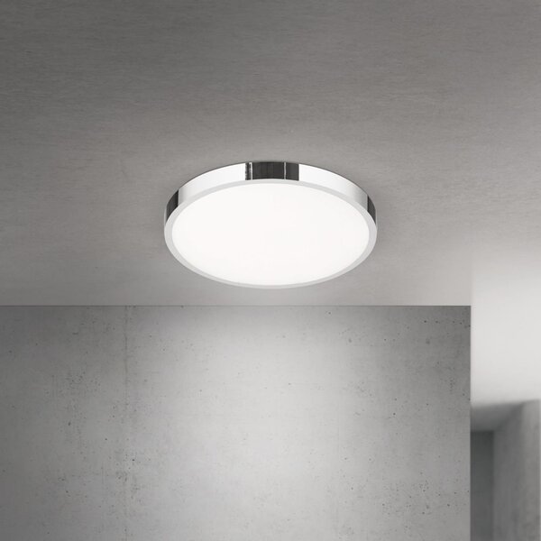 ORION Plafonieră LED Disc, culoare crom, Ø 28 cm, CCT, metal, reglabil, Metalic, Camera de zi / sufragerie, Aluminiu, Modern
