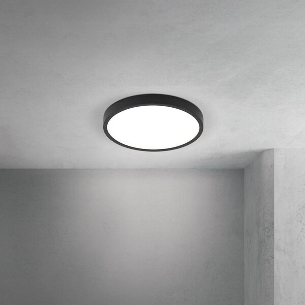 ORION Plafonieră LED Disc, negru Ø 24 cm, CCT metal/plastic, reglabil, Negru, Camera de zi / sufragerie, Aluminiu, Modern
