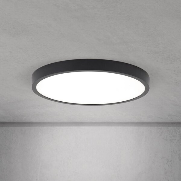 ORION Plafonieră LED Disc, negru Ø 28 cm, CCT metal/plastic, reglabil, Negru, Camera de zi / sufragerie, Aluminiu, Modern
