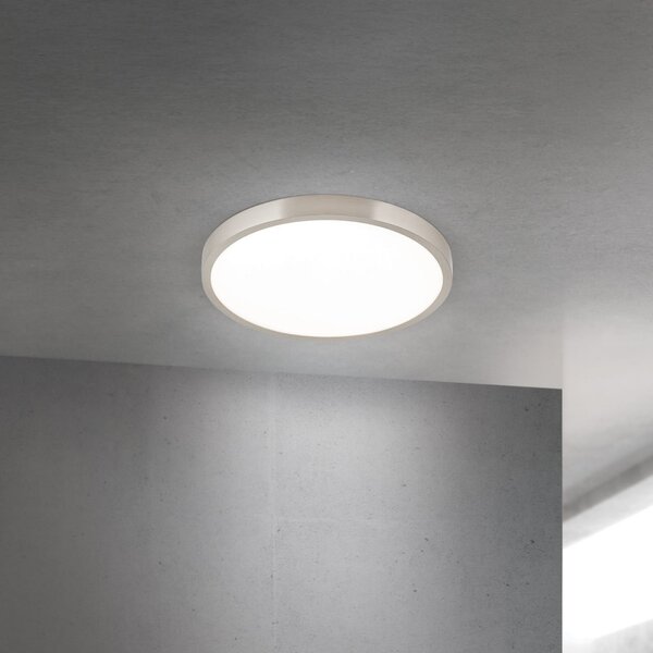 ORION Plafonieră LED Disc, culoare nichel satinat, Ø 28 cm, CCT, reglabil, Metalic, Camera de zi / sufragerie, Aluminiu, Modern