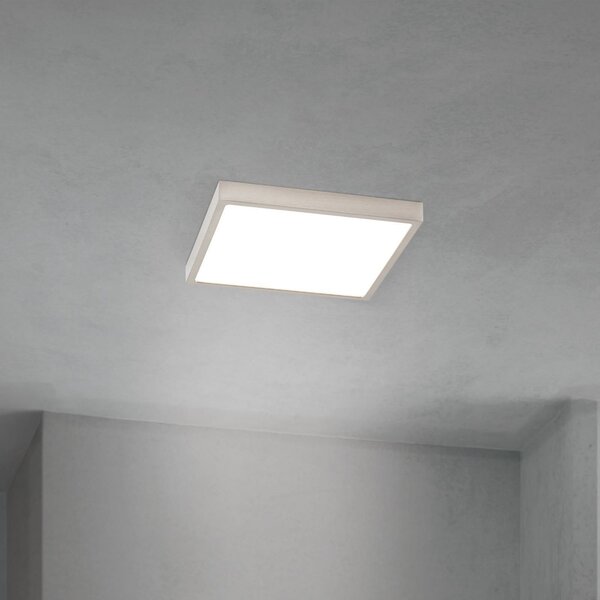 ORION Plafonieră LED pentru tavan Disc, culoare nichel satinat Lungime 24 cm CCT, reglabil, Metalic, Camera de zi / sufragerie, Aluminiu, Modern