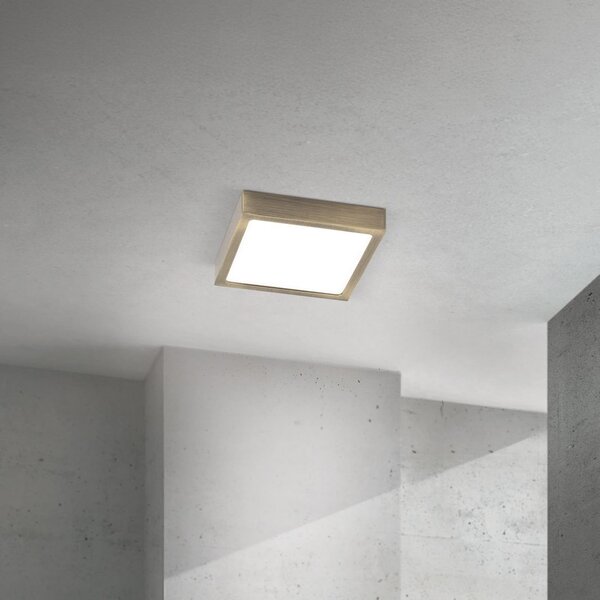 ORION Plafonieră LED pentru tavan Disc, culoare alamă antică, lungime 14 cm, CCT, reglabil, Bronz / Alamă Veche, Camera de zi / sufragerie, Aluminiu, Modern