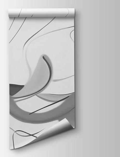 Fototapet Imagine alb-negru a unui design spiralat, Fototapet abstracte, Fototapet populare, w03590v1 - Tapeko.ro