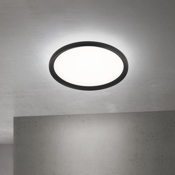 ORION Plafonieră LED Kant, Ø 40 cm negru, CCT metal/plastic, reglabil, Negru, Camera de zi / sufragerie, Aluminiu, Modern