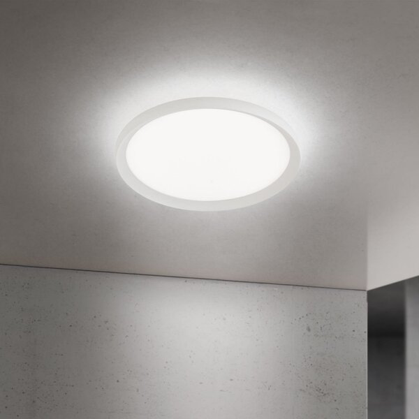 ORION Plafonieră LED Kant, Ø 40 cm, albă, CCT, metal/plastic, reglabil, Alb, Camera de zi / sufragerie, Aluminiu, Modern