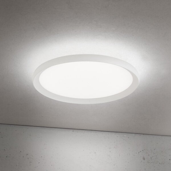 ORION Plafonieră LED Kant, Ø 40 cm, albă, CCT, metal/plastic, reglabil, Alb, Camera de zi / sufragerie, Aluminiu, Modern