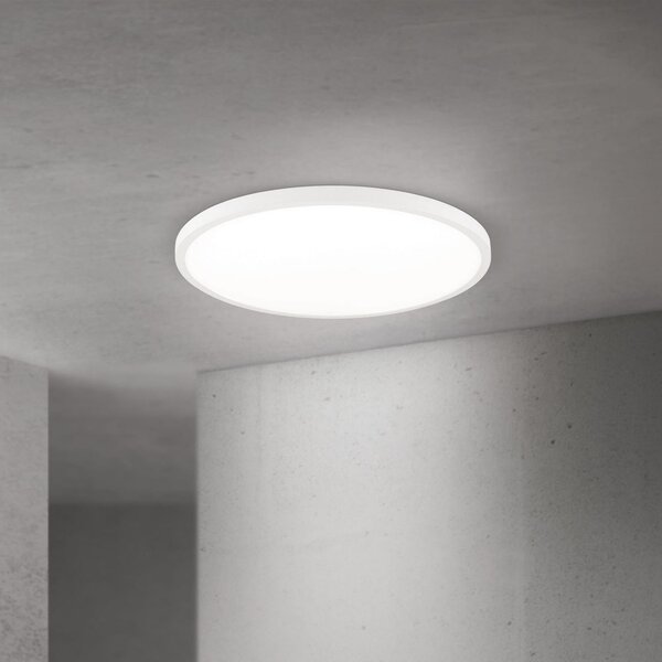 ORION Plafonieră LED Disc, albă Ø 60 cm, CCT, metal/plastic, reglabil, Alb, Camera de zi / sufragerie, Aluminiu, Modern