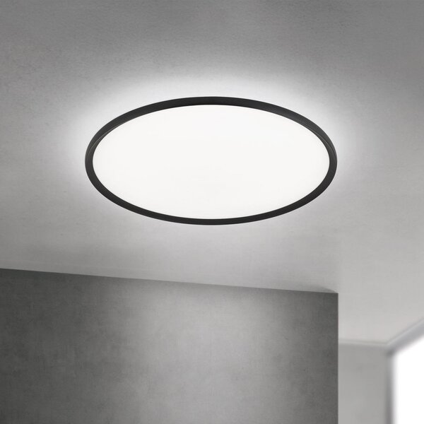 ORION Plafonieră LED Kant, Ø 80 cm negru, CCT metal/plastic, reglabil, Negru, Camera de zi / sufragerie, Aluminiu, Modern