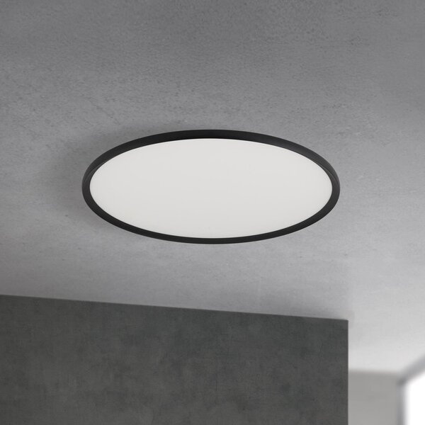 ORION Plafonieră LED Kant, Ø 80 cm negru, CCT metal/plastic, reglabil, Negru, Camera de zi / sufragerie, Aluminiu, Modern