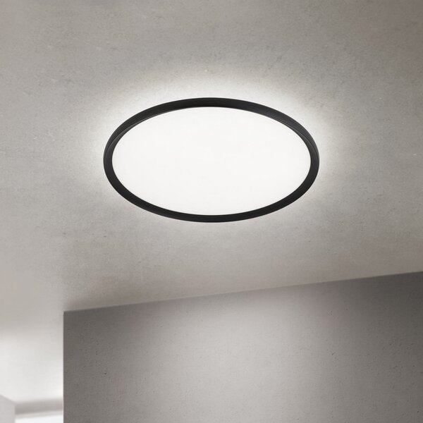 ORION Plafonieră LED Kant, Ø 60 cm negru, CCT metal/plastic, reglabil, Negru, Camera de zi / sufragerie, Aluminiu, Modern