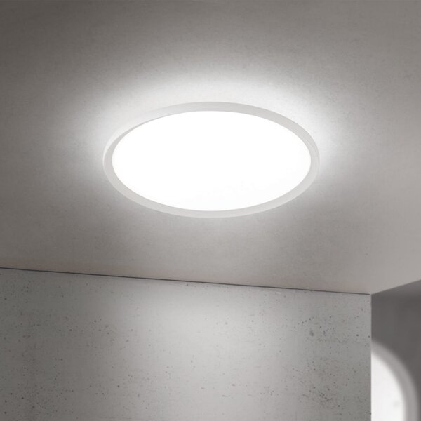ORION Plafonieră LED Kant, Ø 60 cm, albă, CCT, metal/plastic, reglabil, Alb, Camera de zi / sufragerie, Aluminiu, Modern
