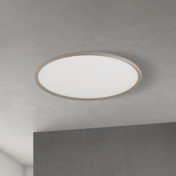 ORION Plafonieră LED Kant, Ø 80 cm, kaki, CCT, metal/plastic, reglabil, Verde, Camera de zi / sufragerie, Aluminiu, Modern