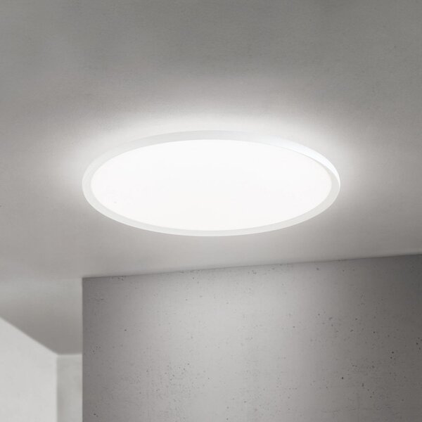 ORION Plafonieră LED Kant, Ø 80 cm, albă, CCT, metal/plastic, reglabil, Alb, Camera de zi / sufragerie, Aluminiu, Modern