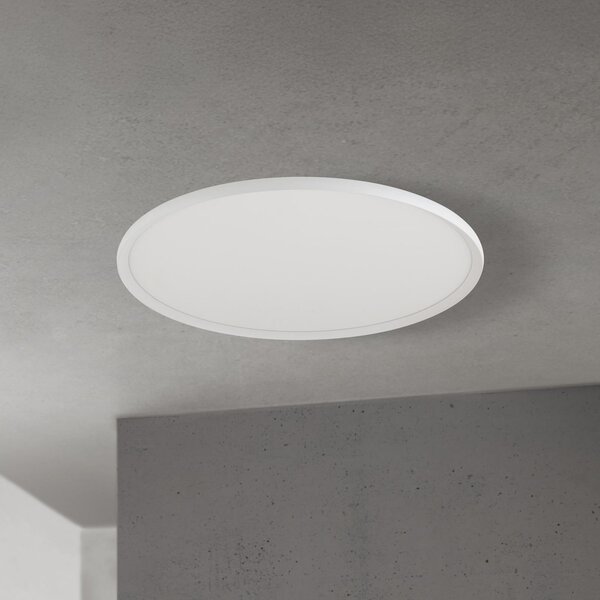 ORION Plafonieră LED Kant, Ø 80 cm, albă, CCT, metal/plastic, reglabil, Alb, Camera de zi / sufragerie, Aluminiu, Modern