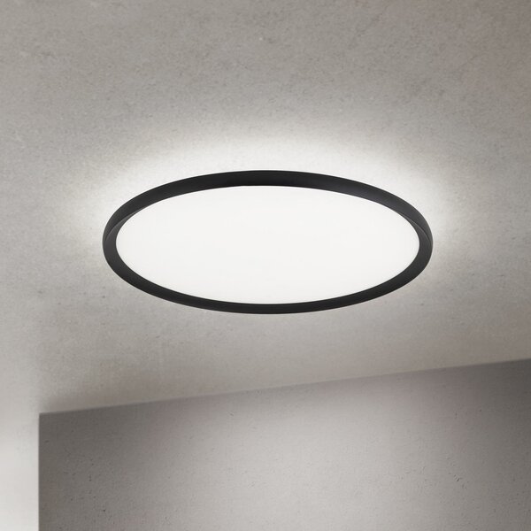 ORION Plafonieră LED Kant, Ø 60 cm negru, CCT metal/plastic, reglabil, Negru, Camera de zi / sufragerie, Aluminiu, Modern