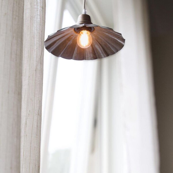 PR Home Lampa suspendată Ester, albastră, Ø 24 cm, cu priză, E27, Albastru, Camera de zi / sufragerie, Metal, Vintage
