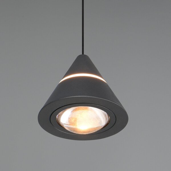 Trio Lighting Lampă suspendată LED Romeo, Ø 14 cm, negru, metal, CCT, Negru, Camera de zi / sufragerie, Metal, Modern