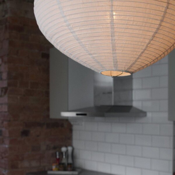 PR Home Lampă suspendată Verona, albă, Ø 55 cm, țesătură, E27-LED, reglabil, Alb, Camera de zi / sufragerie, Țesătură / Textil