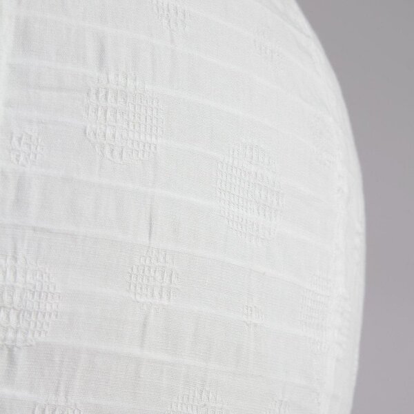 PR Home lampă suspendată Verona, albă, Ø 35 cm, țesătură, E27-LED, reglabil, Alb, Camera de zi / sufragerie, Țesătură / Textil
