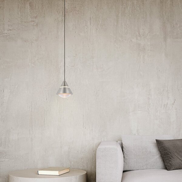 Trio Lighting Lampă suspendată LED Romeo, Ø 14 cm, culoare nichel, metal, CCT, Metalic, Camera de zi / sufragerie, Metal, Modern
