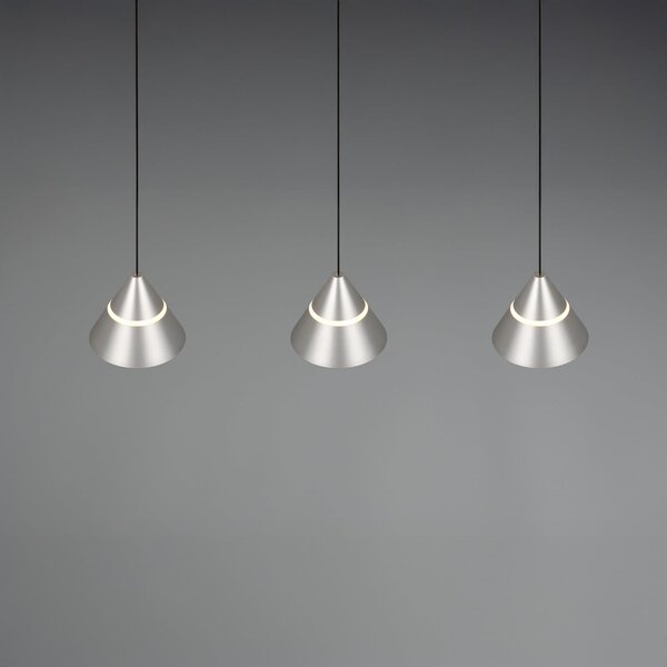 Trio Lighting Lampă suspendată LED Romeo Lungime 55 cm Metal nichelat 3 becuri, Metalic, Camera de zi / sufragerie, Metal, Modern