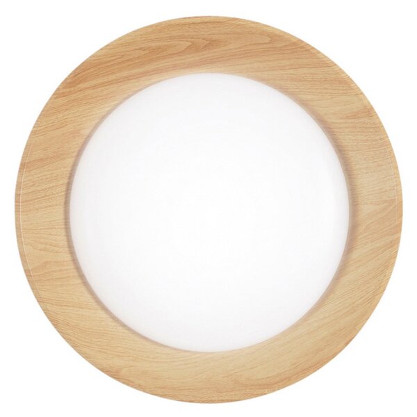 Luce Ambiente Design Plafonieră LED Arka, Ø 40 cm, alb/aspect lemn, metal, CCT, Alb, Camera de zi / sufragerie, Metal, Modern
