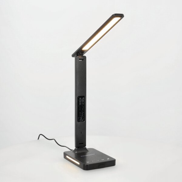 Lampă LED dimabilă cu funcție de încărcare fără fir Qi, afișaj și port USB LED/7W/230V 3000-6000K